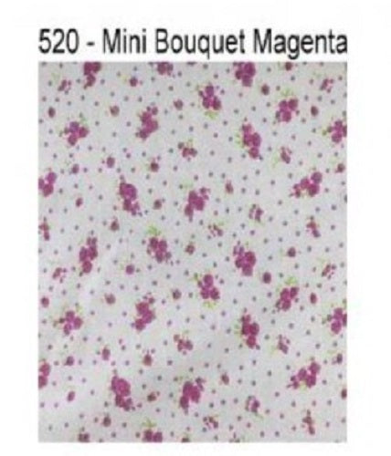Polycotton Mini Bouquet Floral Fabric - 110cm Width - Magenta