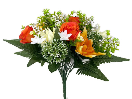 Water Lily Rose & Snowball Bush - Yellow & Orange