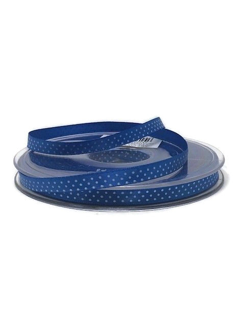 Polka Dot Ribbon 7 mm - Royal Blue - 25 Metres