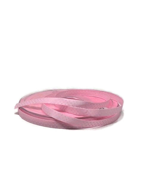 Polka Dot Ribbon 7 mm - Baby Pink - 25 Metres