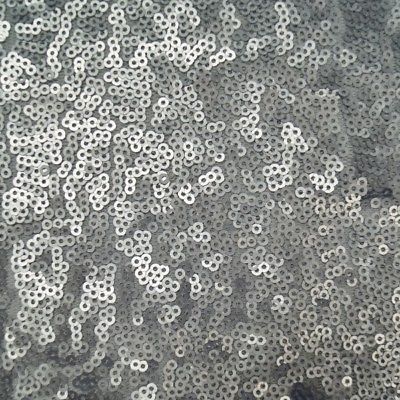 1 Metre Matt Silver Over 3mm Sparkle Sequins Fabric