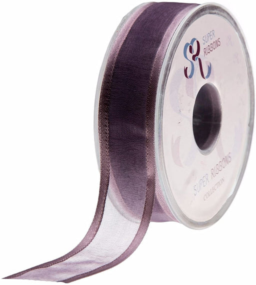 10mm Satin Edge Organza Ribbon x 25m - Grey Mauve