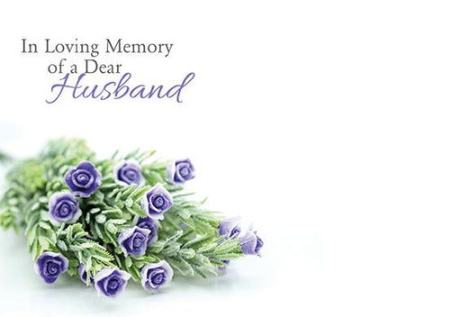 9 Large Florist Sympathy Message Cards - 12.5 x 9cm -  In Loving Memory of a Dear Husband