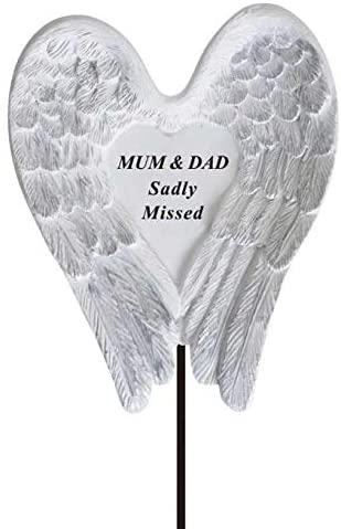 White & Silver Angel Wings Stick - Mum & Dad