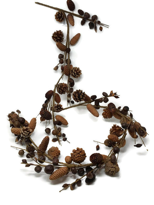 Natural Pine Cone & Husk Wired Garland x 155cm