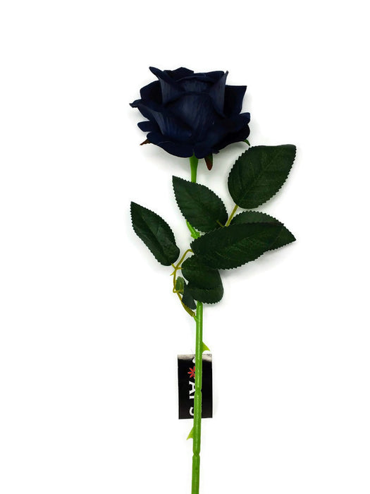 Single Stem Velvet Touch Rose - Navy