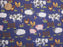 Navy Polycotton Fabric Farm Yard Animals 112cm / 44" Width, 1 Metre T209