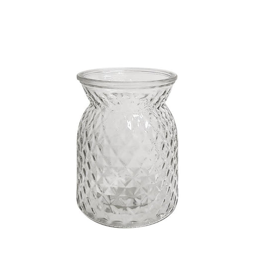 Emily Dimpled Vase - Clear - 16cm