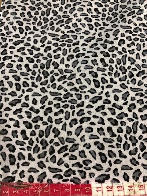 Polycotton Lynx Animal Print Fabric x  110cm