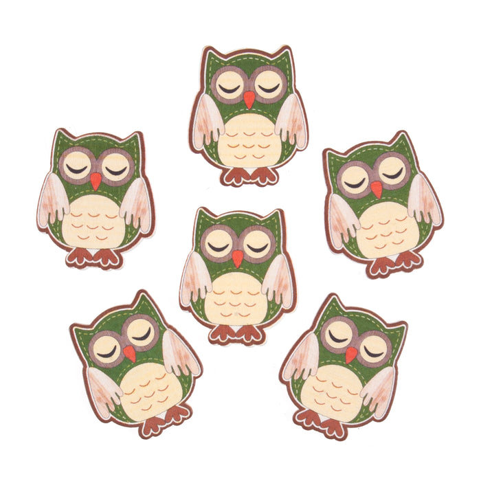 Craft Embellishment - Sleeping Owls - Pack of 6