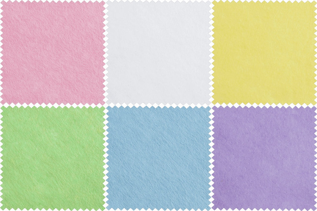 6 Piece Acrylic Felt Bundle - 30 x 23cm - Pastel Shades