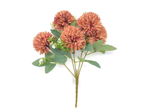 5 Stem Spiky Chrysanthemum Bush x 30cm - Dusky Pink