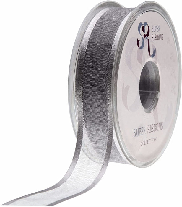 Pewter Grey 10mm Satin Edge Organza x 25m