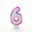 Pink Single Number Party Cake Candles 3" High