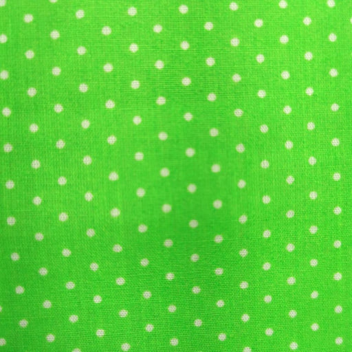 1 metre Polycotton Lime  Pin Spot Fabric x 112cm / 44"