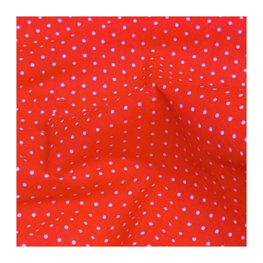 1 metre Polycotton Red Pin Spot Fabric x 112cm / 44"