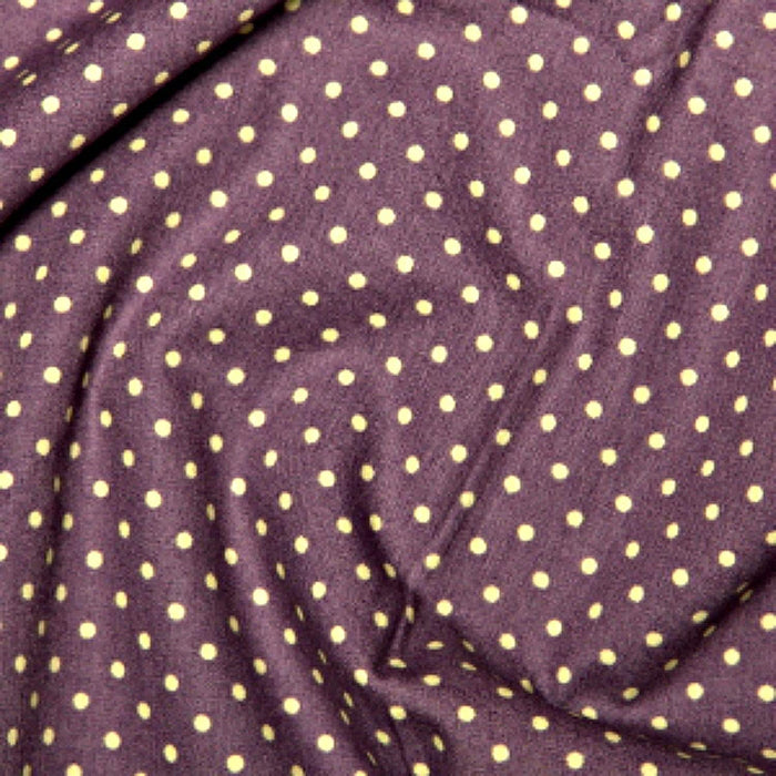 1 Metre Plum 3mm Polka Dot 100% Cotton Poplin Fabric x 112cm wide
