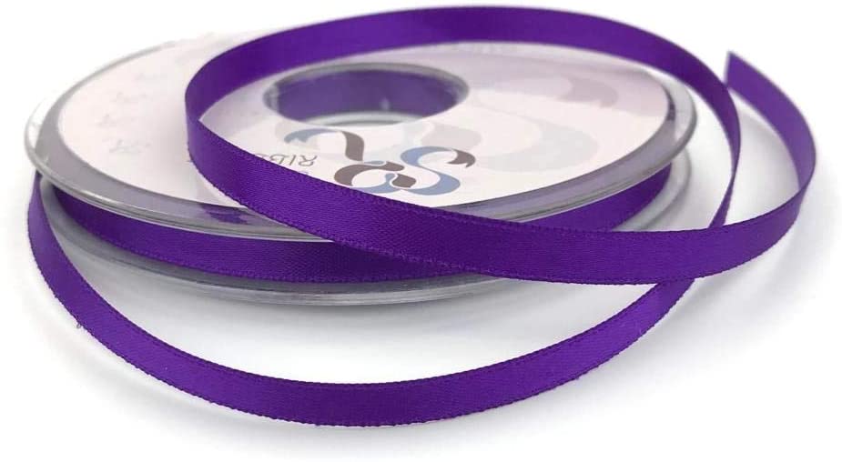 6mm x 20m Double Faced Purple Satin Ribbon