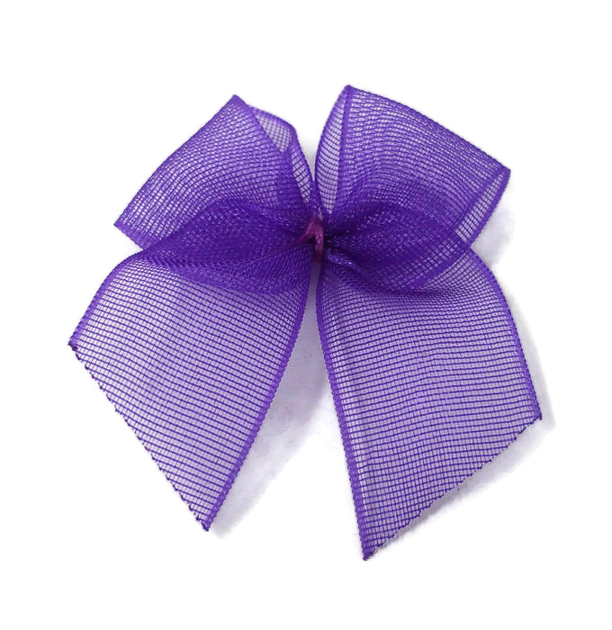 100 Organza Mini Bows x 30mm - Purple