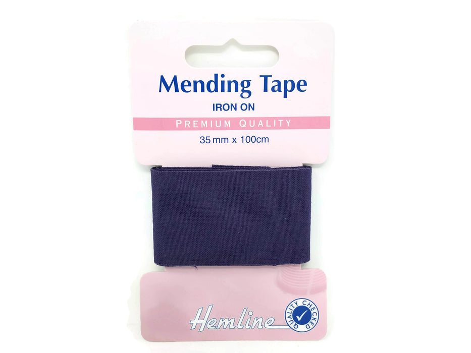 Iron On Cotton Mending Tape 35mm x 100cm - Navy Purple