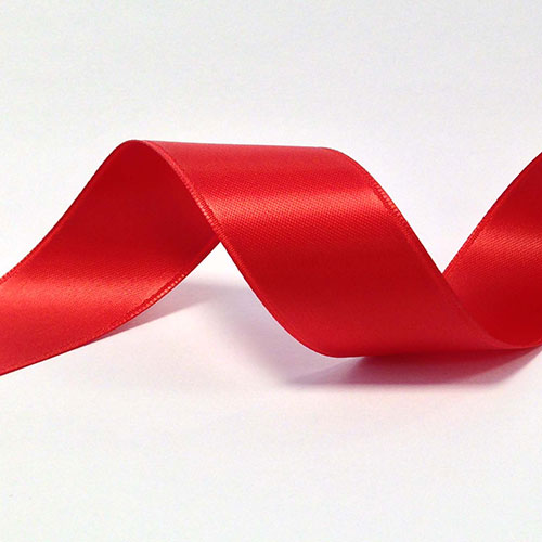25mm x 20m Double Faced Red Satin Ribbon
