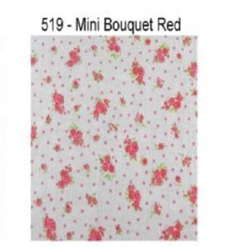 Polycotton Mini Bouquet Floral Fabric - 110cm Width - Red