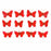 12 Red Glitter Wired Butterflies x 5cm - Red