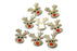 Christmas Gold Glitter Reindeer Stickers x 8