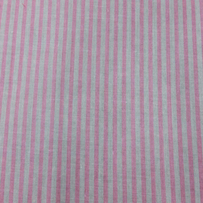 Baby Pink Candy Stripe Polycotton Fabric x 112cm / 44" - Width