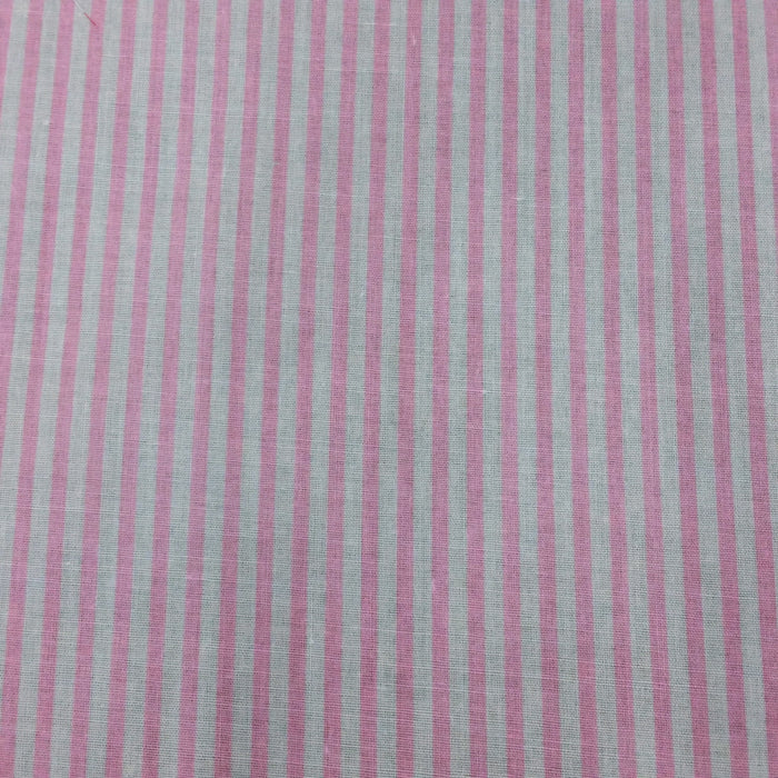 Baby Pink Candy Stripe Polycotton Fabric x 112cm / 44" - Width