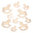 Natural Craft Embellishment - Assorted Size Wooden Rocking Horse x 10