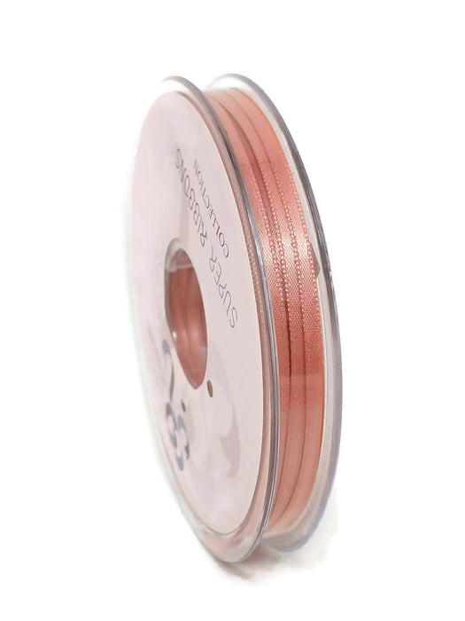 3mm x 50m Double Faced Satin Ribbon - Fashion Rose Gold