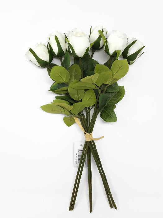 7 Stem Solid Centre Cream Rose Buds