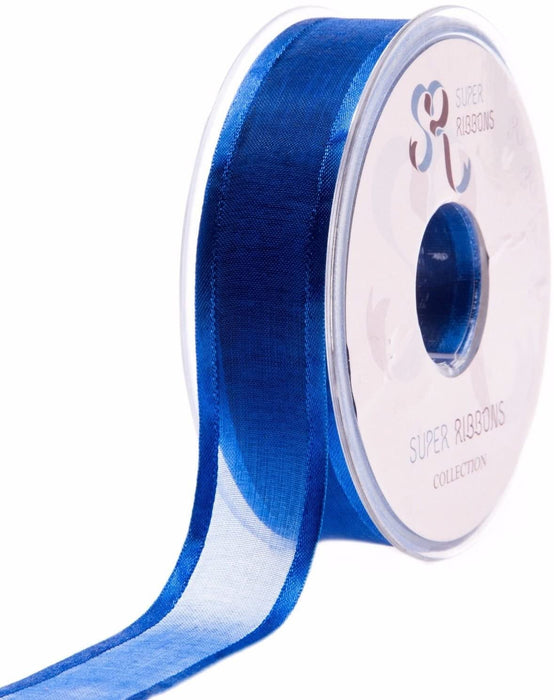10mm Satin Edge Organza Ribbon x 25m - Royal Blue