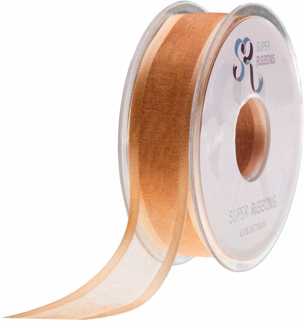 Copper Rust 10mm Satin Edge Organza x 25m — Artificial Floral Supplies