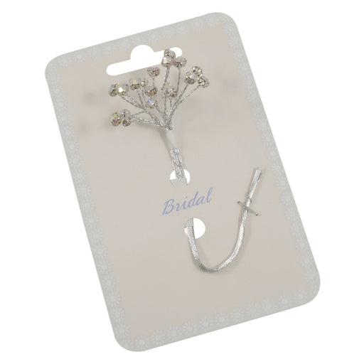 Iridescent Wired Stems, 3.5mm Head Diamante Branch