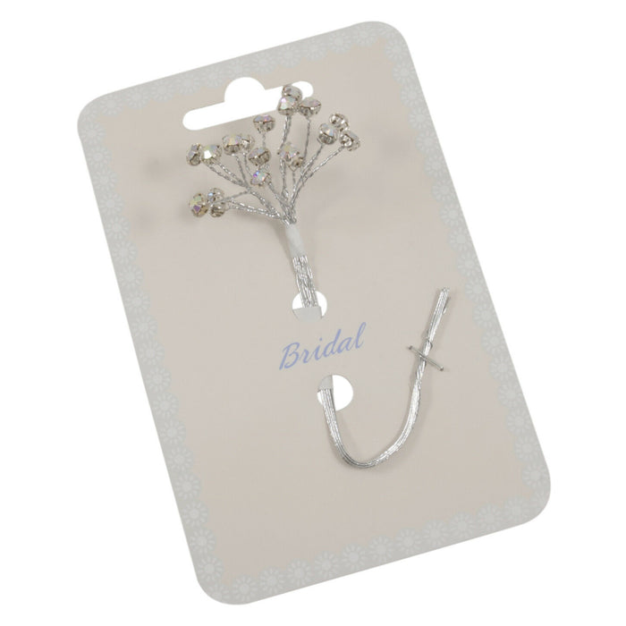 Iridescent Wired Stems, 3.5mm Head Diamante Branch