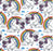 1m 100% Cotton Poplin Fabric - White Unicorn - x 112cm / 44"