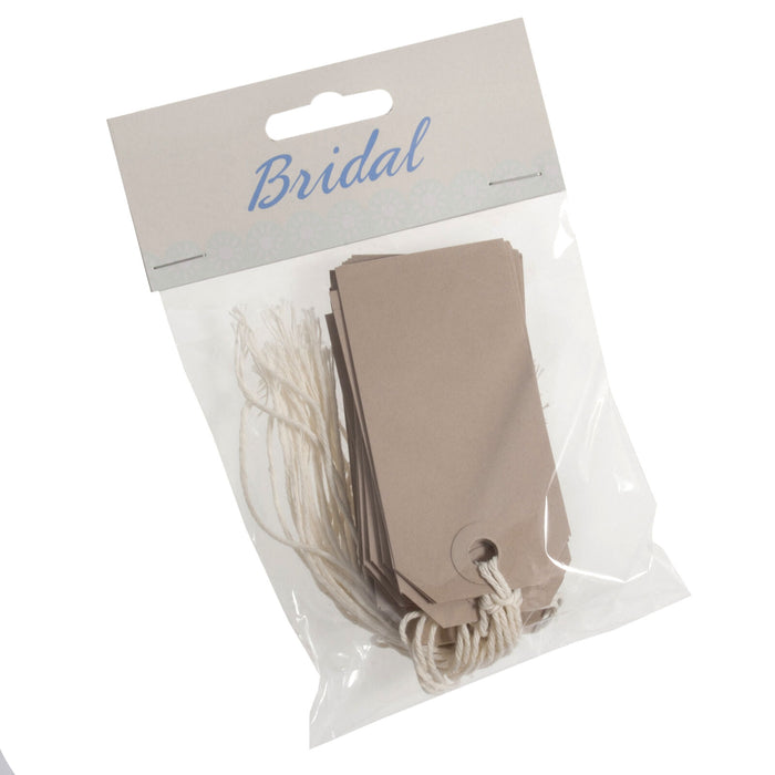 Rectangle Beige Tags Pack of 10 Size 12 x 6cm