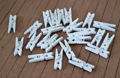 Small White Craft Pegs x 45pcs
