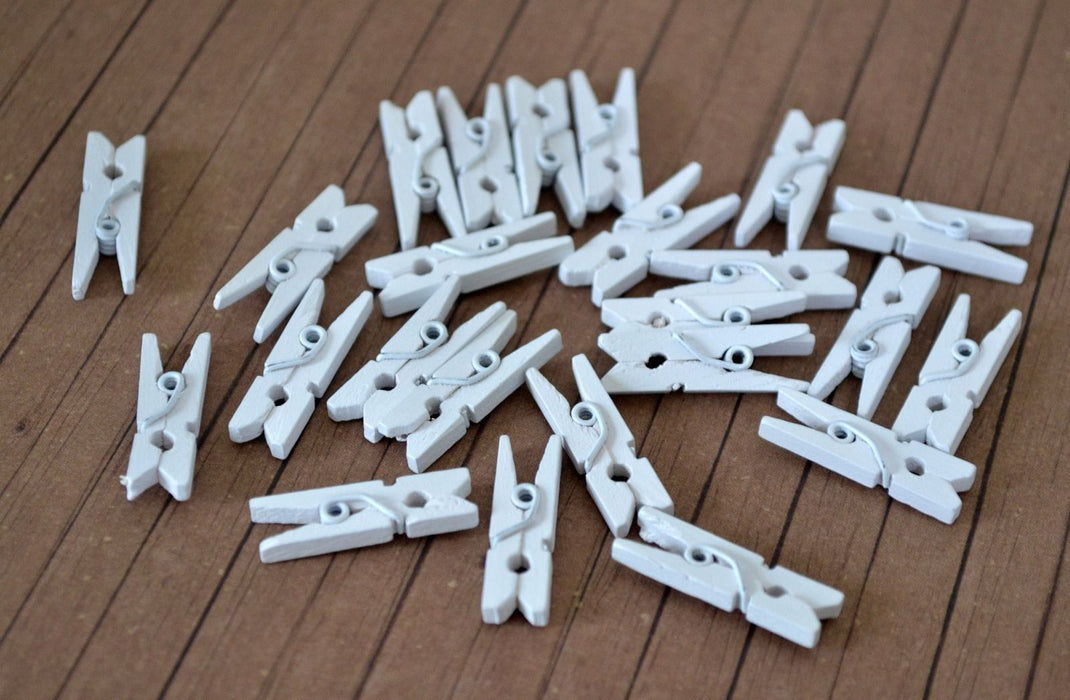 Small White Craft Pegs x 45pcs