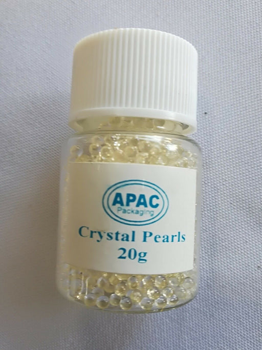 Clear Crystal Pearls 20g, Soak in water to expand