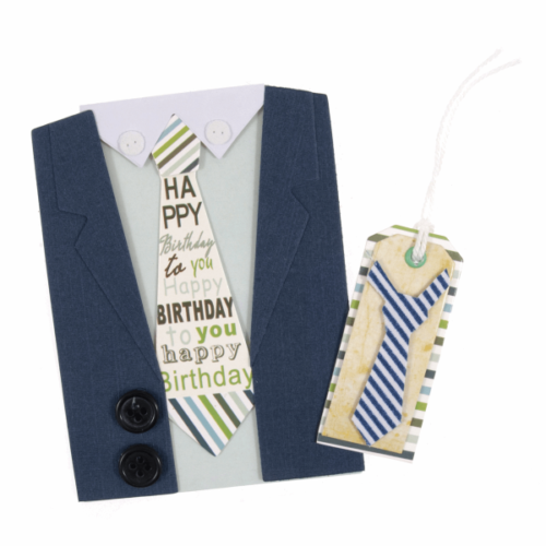 Mens Shirt & Tie Happy birthday Card Topper