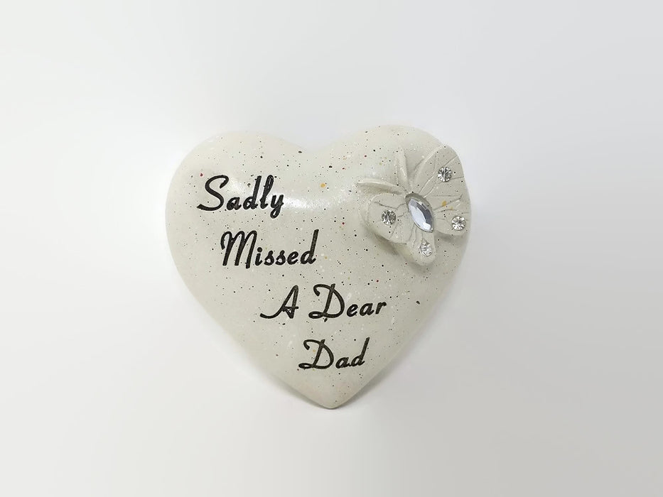 Small Diamante Butterfly Heart - Dad