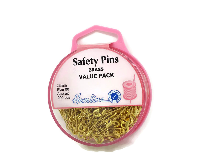 Brass Safety Pins Value Pack x 23mm - 200pcs