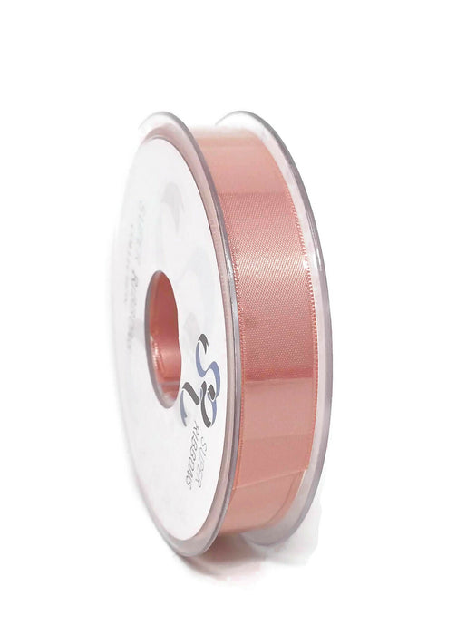 25mm x 20m Double Faced Satin Ribbon - Fashion Rose Gold