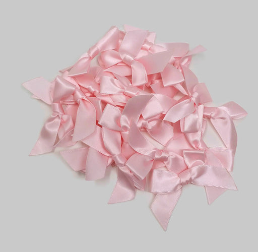 Satin Scatter Bows - 15mm Wide Ribbon x 100pcs - Baby Pink