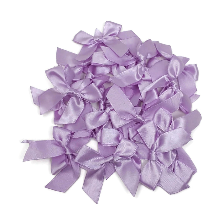 Satin Scatter Bows - 15mm Wide Ribbon x 100pcs - Lilac