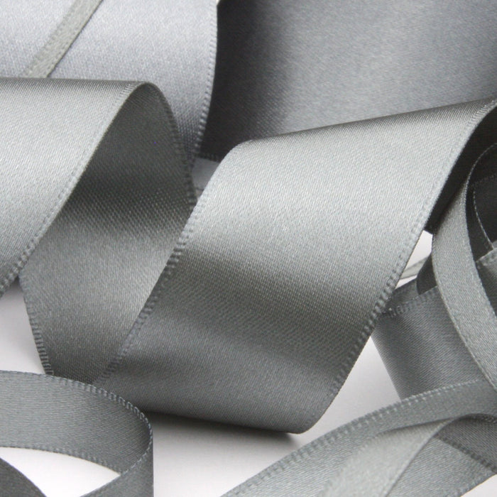 6mm x 20m Double Faced Silver Satin Ribbon