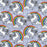 1m 100% Cotton Poplin Fabric - Silver Unicorn - x 112cm / 44"
